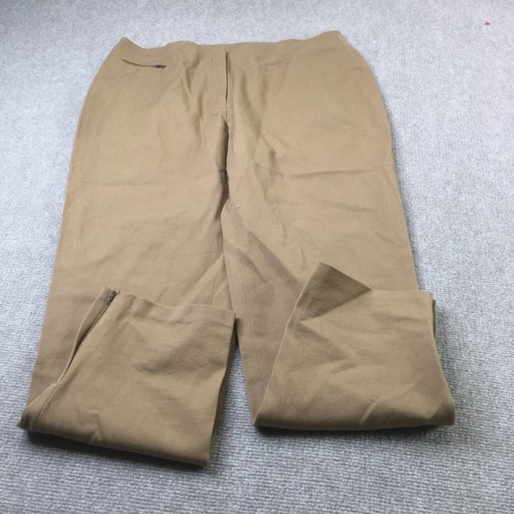 Lauren Ralph Lauren Womens Pant 16W Plus Brown Stretchy Coin Pocket Casual #0350 - Picture 1 of 8